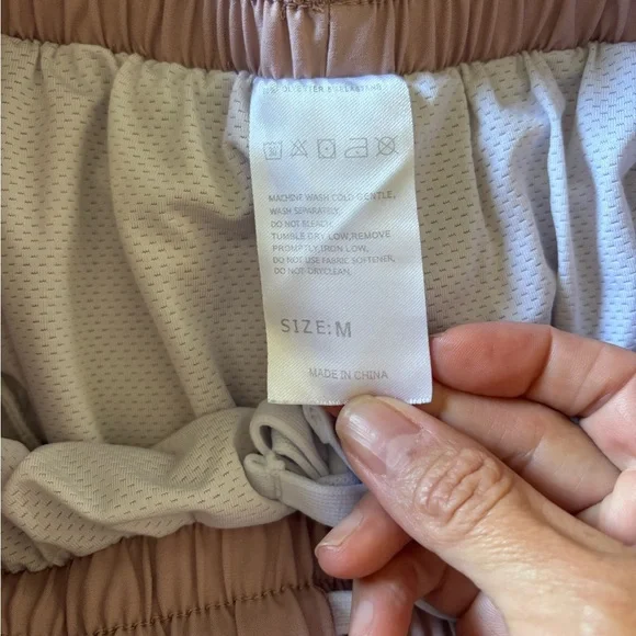 Pale Pink Running Shorts | Zip Pockets + Inner Briefs | EUC - Picture 7 of 10